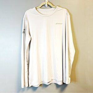 Babolat Tee Men’s White Long Sleeve Moisture-Wicking Tennis Top Sz XXL GUC